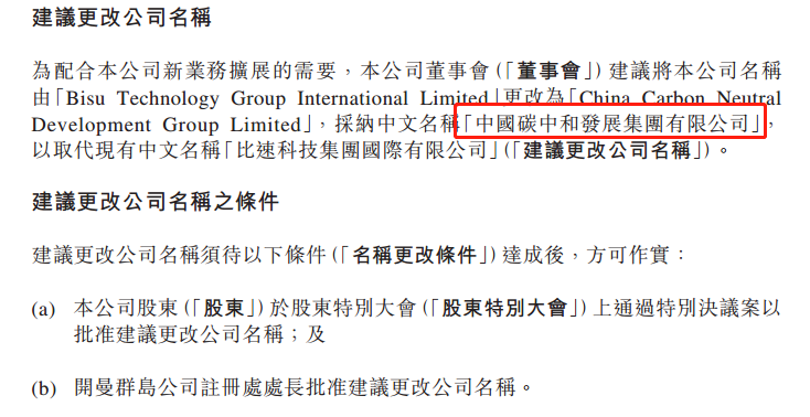 港股比速科技大涨近40 拟更名 中国碳中和发展集团有限公司 选股宝 发现好股票